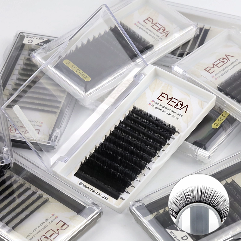 Silk Individual Eyelash Extension Dark Black Lashes With High Quality